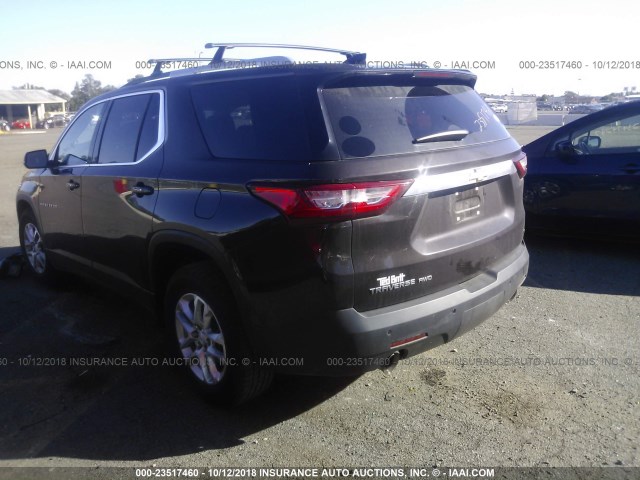 1GNEVGKW7JJ124139 - 2018 CHEVROLET TRAVERSE LT BROWN photo 3