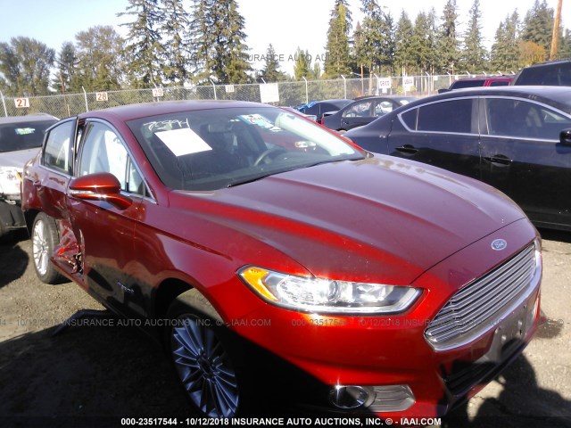 3FA6P0LU3ER357979 - 2014 FORD FUSION SE HYBRID RED photo 1