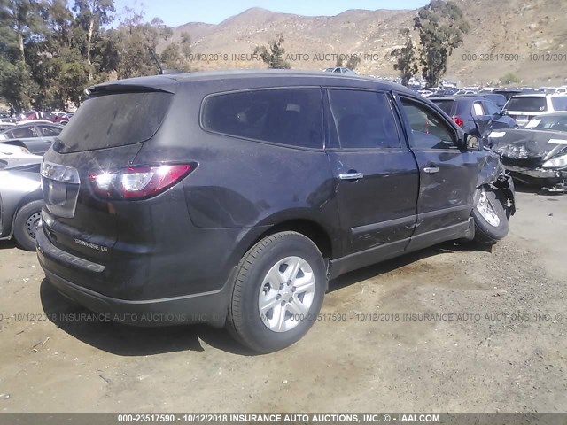 1GNKRFED5GJ151408 - 2016 CHEVROLET TRAVERSE LS GRAY photo 4