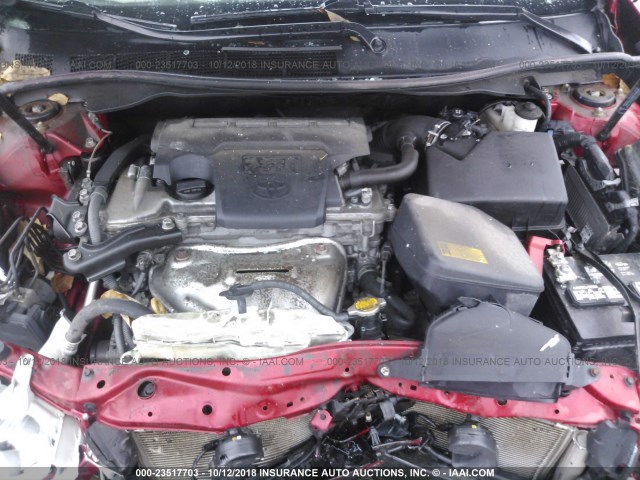 4T1BF1FK3EU802303 - 2014 TOYOTA CAMRY L/SE/LE/XLE RED photo 10