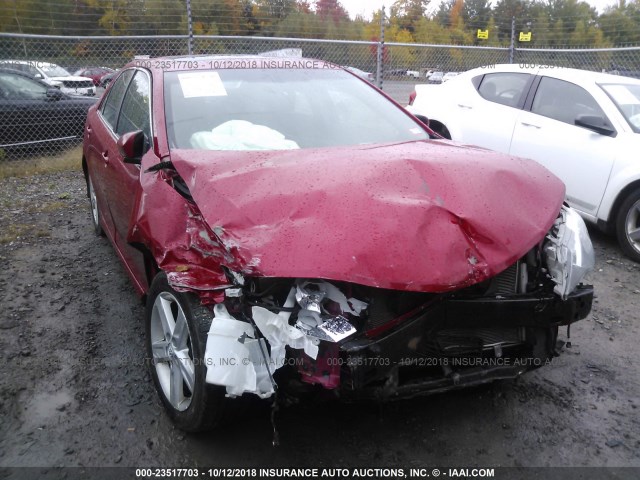 4T1BF1FK3EU802303 - 2014 TOYOTA CAMRY L/SE/LE/XLE RED photo 6