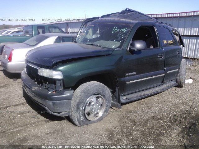 1GNEK13T91J155614 - 2001 CHEVROLET TAHOE K1500 GREEN photo 2