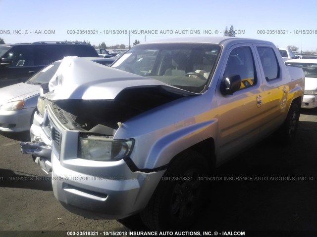 2HJYK16307H549185 - 2007 HONDA RIDGELINE RTX SILVER photo 2