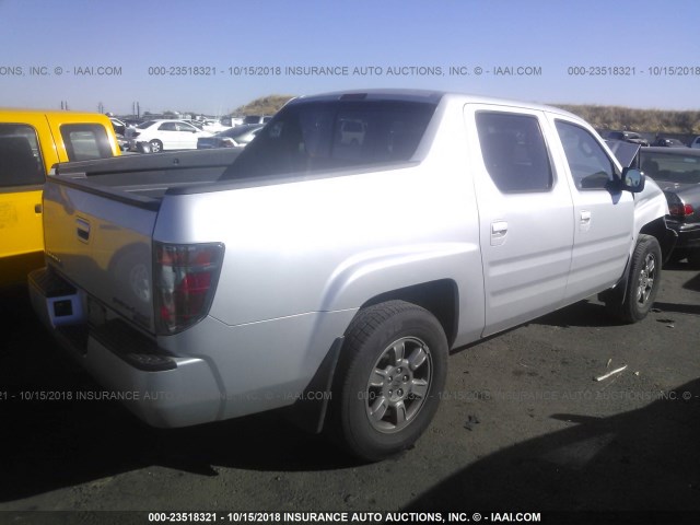 2HJYK16307H549185 - 2007 HONDA RIDGELINE RTX SILVER photo 4