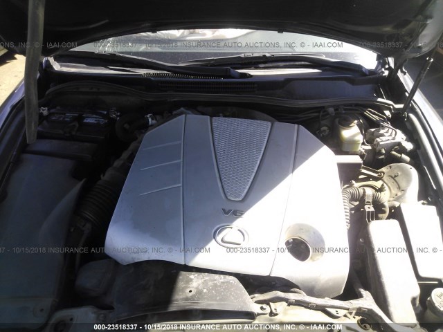 JTHBE262562003907 - 2006 LEXUS IS 350 GRAY photo 10