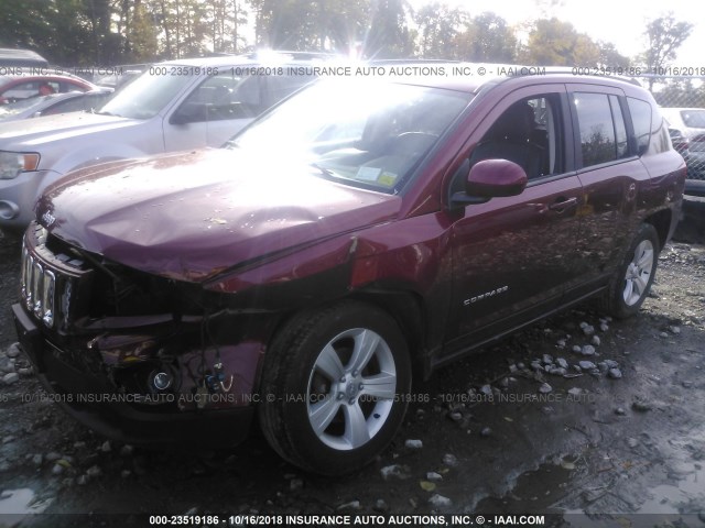 1C4NJDEB7ED528901 - 2014 JEEP COMPASS LATITUDE RED photo 2