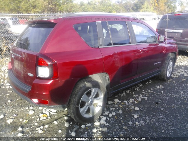 1C4NJDEB7ED528901 - 2014 JEEP COMPASS LATITUDE RED photo 4