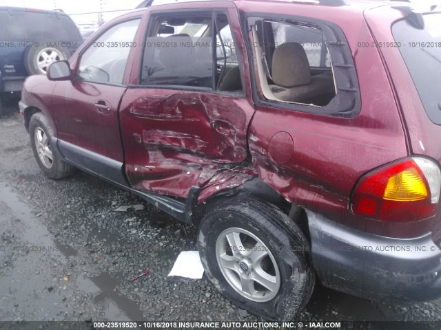 KM8SC73E64U731414 - 2004 HYUNDAI SANTA FE GLS/LX MAROON photo 6