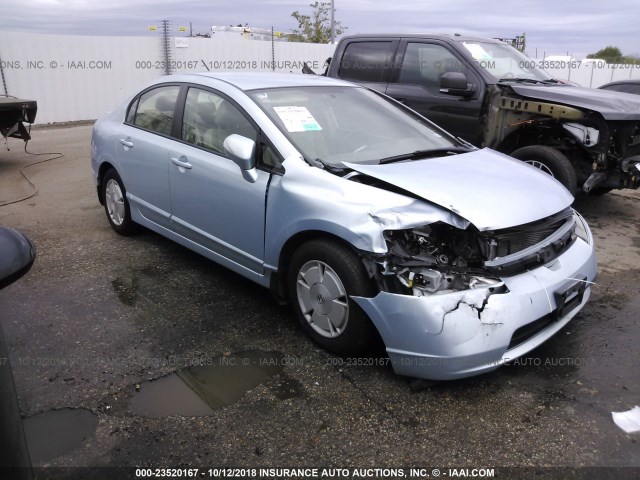 JHMFA36247S004390 - 2007 HONDA CIVIC HYBRID Light Blue photo 1