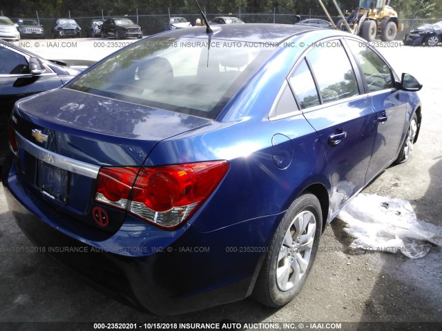 1G1PC5SH2C7215082 - 2012 CHEVROLET CRUZE LS BLUE photo 4