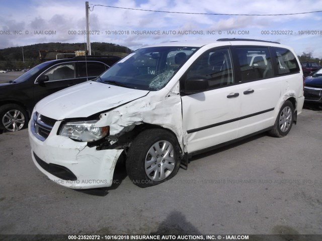 2C4RDGBG1ER327728 - 2014 DODGE GRAND CARAVAN SE WHITE photo 2