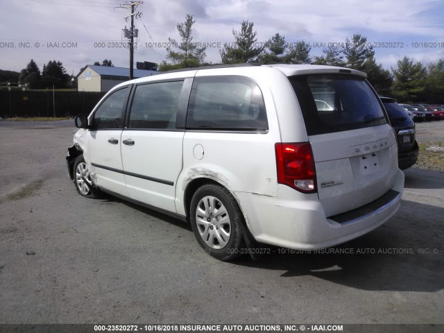 2C4RDGBG1ER327728 - 2014 DODGE GRAND CARAVAN SE WHITE photo 3