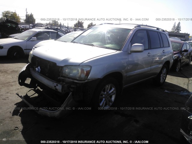 JTEEW21AX60021904 - 2006 TOYOTA HIGHLANDER HYBRID SILVER photo 2