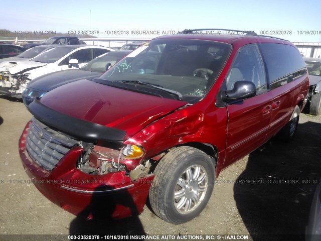 2C4GP54L15R166861 - 2005 CHRYSLER TOWN & COUNTRY TOURING RED photo 2