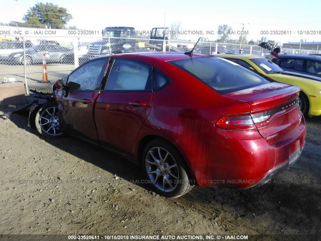 1C3CDFBBXED913632 - 2014 DODGE DART SXT RED photo 3