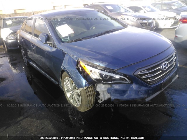 5NPE34AF4FH053433 - 2015 HYUNDAI SONATA SPORT/LIMITED BLUE photo 1