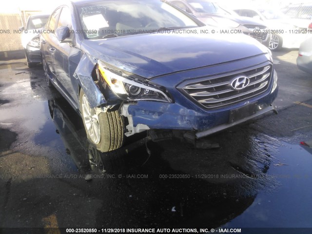 5NPE34AF4FH053433 - 2015 HYUNDAI SONATA SPORT/LIMITED BLUE photo 6