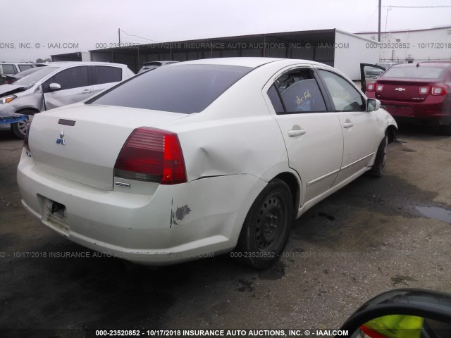 4A3AB36F04E099646 - 2004 MITSUBISHI GALANT ES MEDIUM/LS MEDIUM WHITE photo 4