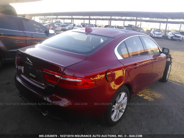 SAJAD4BG6HA955158 - 2017 JAGUAR XE PREMIUM RED photo 4