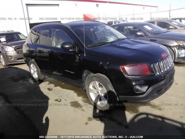 1C4NJCBA1CD723962 - 2012 JEEP COMPASS SPORT BLACK photo 1