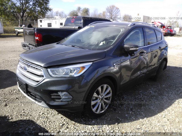 1FMCU9J99HUA90168 - 2017 FORD ESCAPE TITANIUM GRAY photo 2