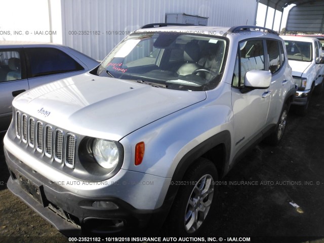 ZACCJBBT6FPB44085 - 2015 JEEP RENEGADE LATITUDE SILVER photo 2