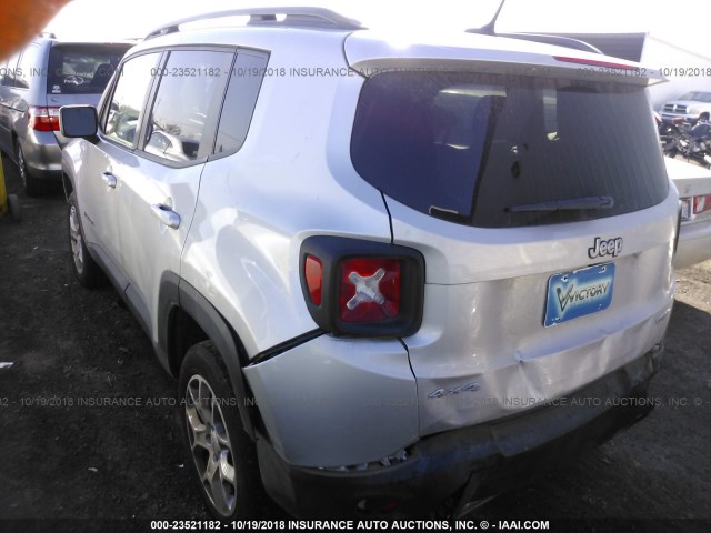 ZACCJBBT6FPB44085 - 2015 JEEP RENEGADE LATITUDE SILVER photo 3