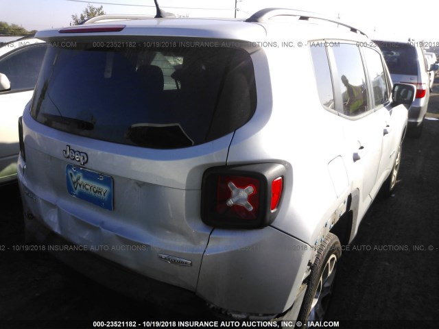 ZACCJBBT6FPB44085 - 2015 JEEP RENEGADE LATITUDE SILVER photo 4