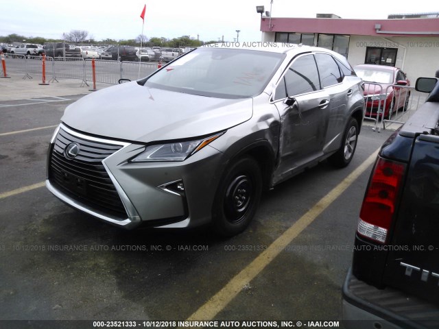 2T2ZZMCAXHC088657 - 2017 LEXUS RX 350/BASE/F SPORT GRAY photo 2