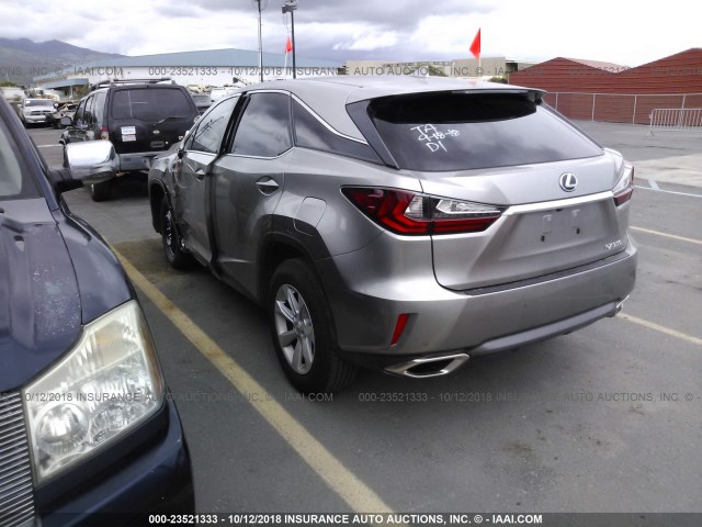 2T2ZZMCAXHC088657 - 2017 LEXUS RX 350/BASE/F SPORT GRAY photo 3