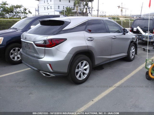 2T2ZZMCAXHC088657 - 2017 LEXUS RX 350/BASE/F SPORT GRAY photo 4