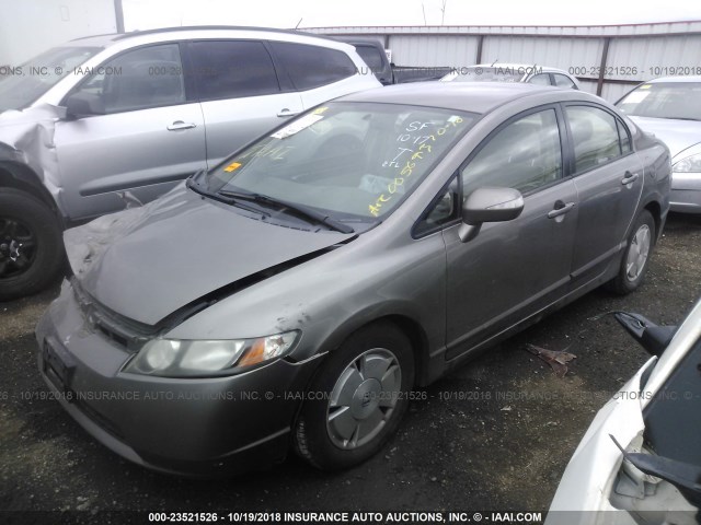 JHMFA36257S005693 - 2007 HONDA CIVIC HYBRID GRAY photo 2