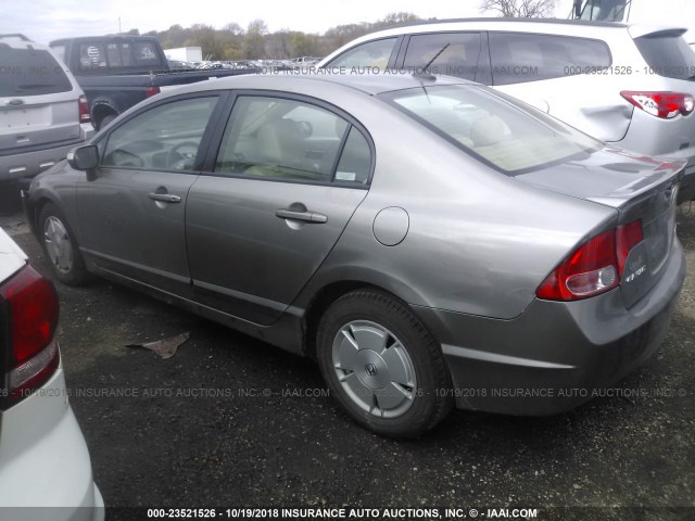 JHMFA36257S005693 - 2007 HONDA CIVIC HYBRID GRAY photo 3