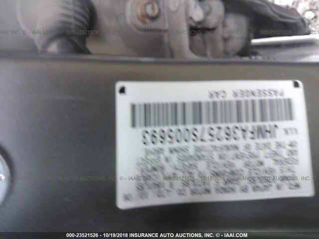 JHMFA36257S005693 - 2007 HONDA CIVIC HYBRID GRAY photo 9