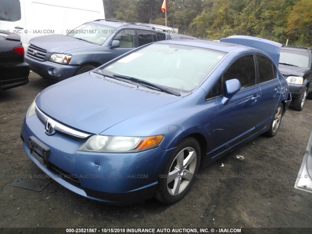 1HGFA169X8L052217 - 2008 HONDA CIVIC EXL BLUE photo 2