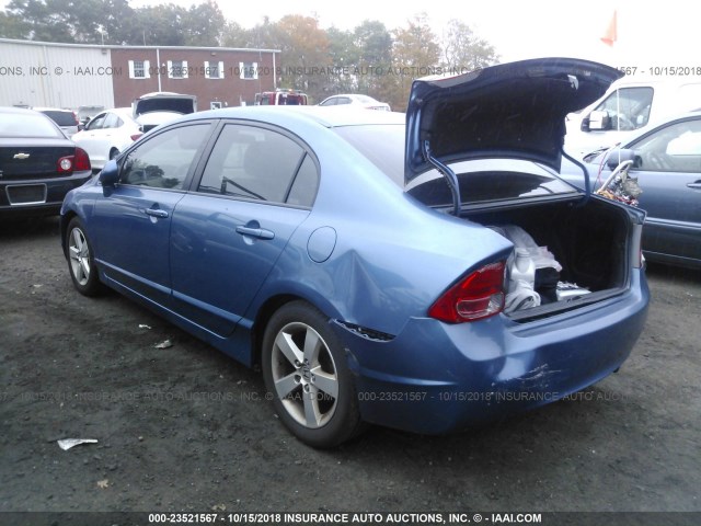 1HGFA169X8L052217 - 2008 HONDA CIVIC EXL BLUE photo 3