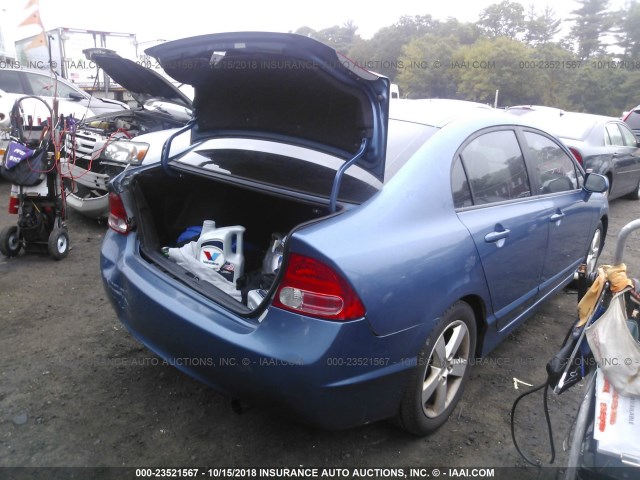 1HGFA169X8L052217 - 2008 HONDA CIVIC EXL BLUE photo 4