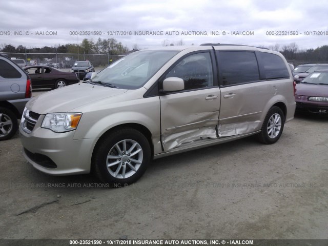 2C4RDGCG3ER252934 - 2014 DODGE GRAND CARAVAN SXT GOLD photo 2