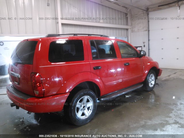 1D4HB48N74F231116 - 2004 DODGE DURANGO SLT RED photo 4