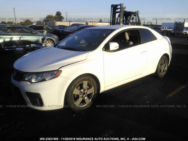 KNAFU6A22C5546627 - 2012 KIA FORTE EX WHITE photo 2