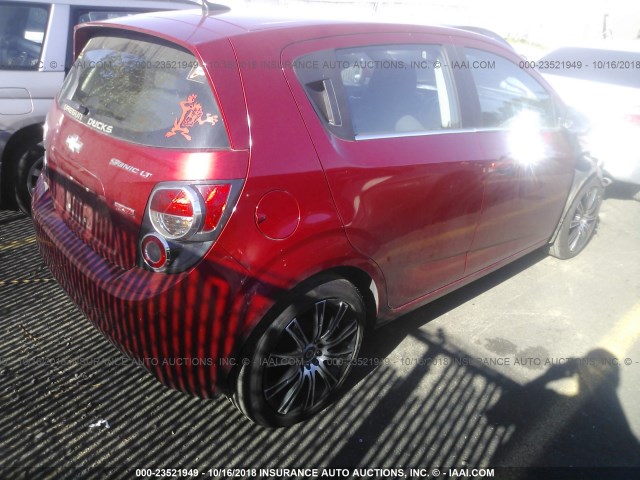 1G1JD6SB7C4109250 - 2012 CHEVROLET SONIC LT RED photo 4