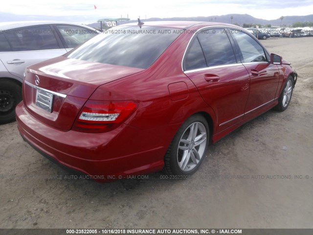 WDDGF4HBXDR249200 - 2013 MERCEDES-BENZ C 250 RED photo 4