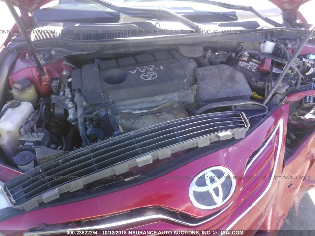 4T1BF3EK4AU545871 - 2010 TOYOTA CAMRY SE/LE/XLE RED photo 10