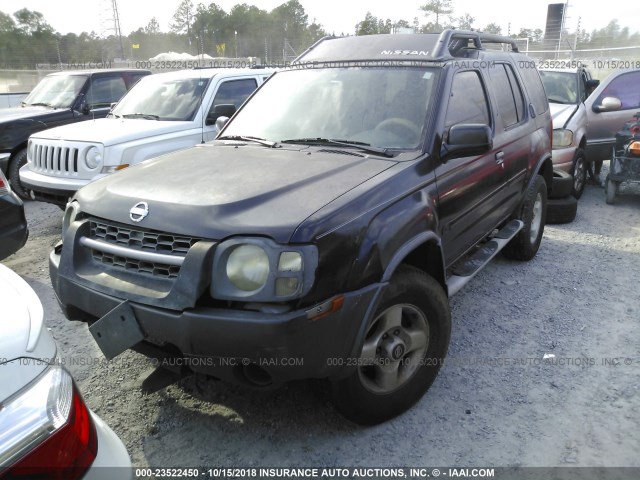 5N1ED28T32C595914 - 2002 NISSAN XTERRA XE/SE BLACK photo 2