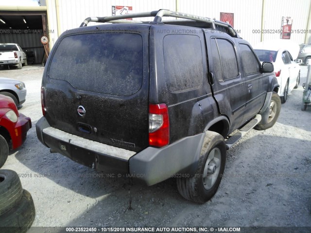 5N1ED28T32C595914 - 2002 NISSAN XTERRA XE/SE BLACK photo 4