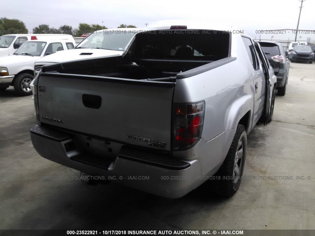 2HJYK16277H514666 - 2007 HONDA RIDGELINE RT SILVER photo 4