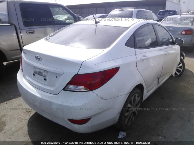 KMHCU4AE1GU116244 - 2016 HYUNDAI ACCENT SE WHITE photo 4