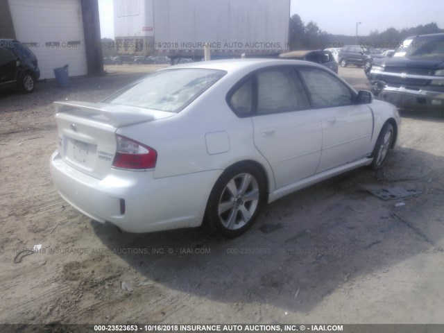 4S3BL676586205643 - 2008 SUBARU LEGACY GT LIMITED WHITE photo 4