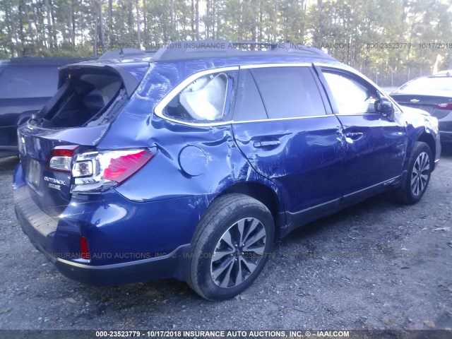 4S4BSANC5H3211387 - 2017 SUBARU OUTBACK 2.5I LIMITED BLUE photo 6