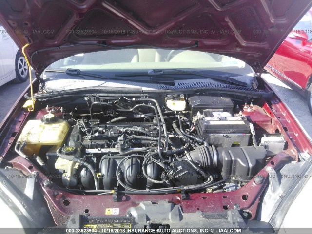 1FAFP34NX7W132192 - 2007 FORD FOCUS ZX4/S/SE/SES BURGUNDY photo 10